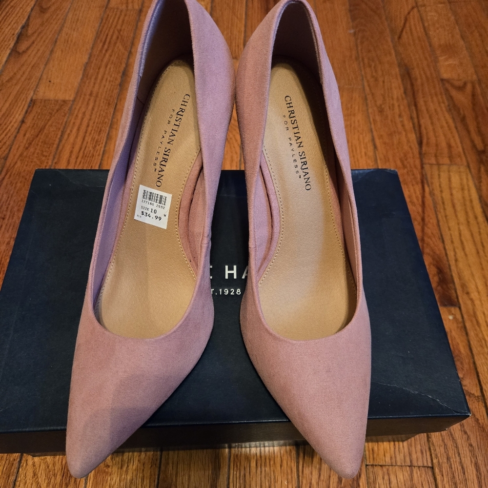 Christian Siriano 4" suede stilettos